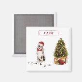 Australian Shepherd Funny Christmas Dog with Tree Magnet (Vorderseite/Rückseite)
