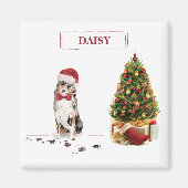 Australian Shepherd Funny Christmas Dog with Tree Magnet (Vorne)