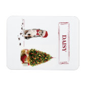 Australian Shepherd Funny Christmas Dog with Tree Magnet (Horizontal)
