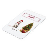 Australian Shepherd Funny Christmas Dog with Tree Magnet (Linke Seite)