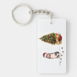 Australian Shepherd Funny Christmas Dog with Tree Schlüsselanhänger