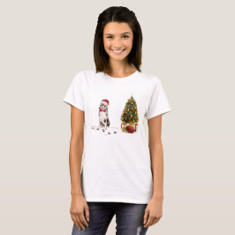 Australian Shepherd Funny Christmas Dog with Tree T-Shirt