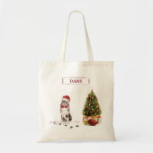 Australian Shepherd Funny Christmas Dog with Tree Tragetasche (Vorne)