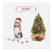 Australian Shepherd Funny Christmas Dog with Tree Würfel (Rechts)