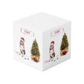 Australian Shepherd Funny Christmas Dog with Tree Würfel (Vorderseite Schrägansicht)