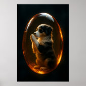Australian Shepherd Gedenk Amber Kunst Druck Poster (Vorne)