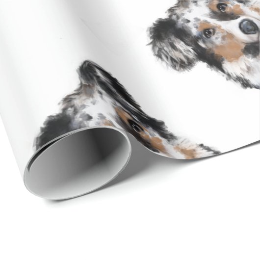 Australian Shepherd Geschenkpapier (Rolleneckpunkt)