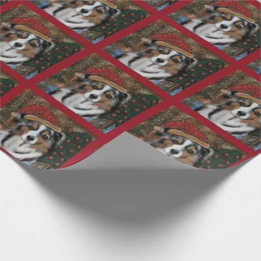 Australian Shepherd Geschenkpapier (Ecke)