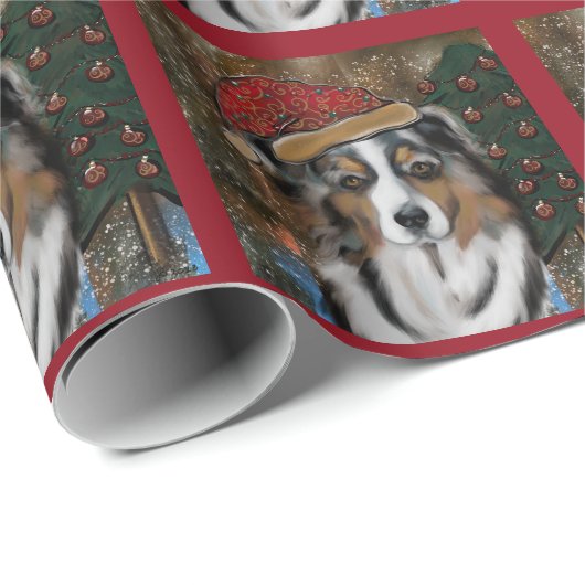 Australian Shepherd Geschenkpapier (Rolleneckpunkt)