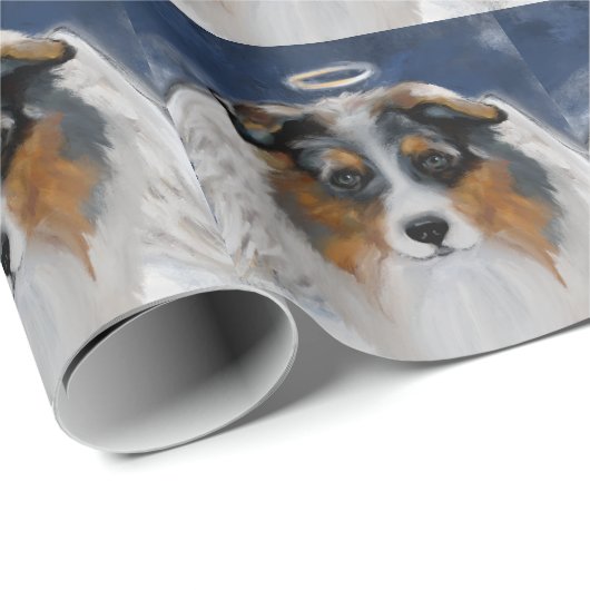 Australian Shepherd Geschenkpapier (Rolleneckpunkt)