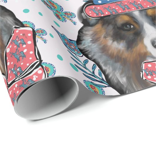 AUSTRALIAN SHEPHERD GESCHENKPAPIER (Rolleneckpunkt)