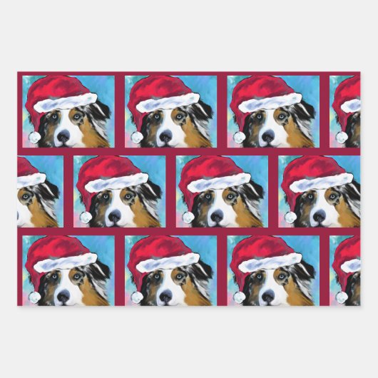 Australian Shepherd Geschenkpapier Set (Vorderseite)