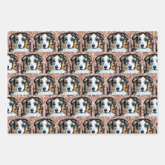 Australian Shepherd Geschenkpapier Set (Vorderseite 3)