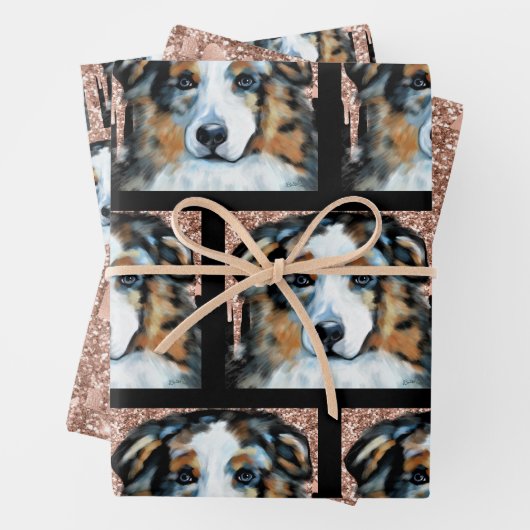 Australian Shepherd Geschenkpapier Set (Beispiel)