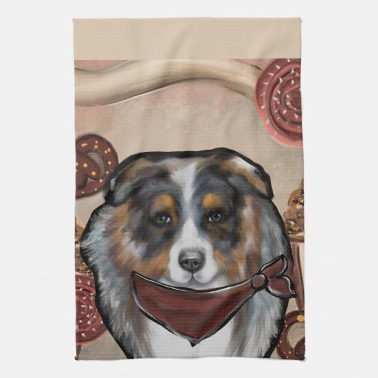 AUSTRALIAN SHEPHERD GESCHIRRTUCH (Vertikal)