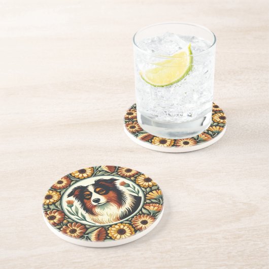 Australian Shepherd Getränkeuntersetzer (Seite)