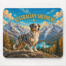 Australian Shepherd, Glacier Ridge Vintage Hundeku Mousepad