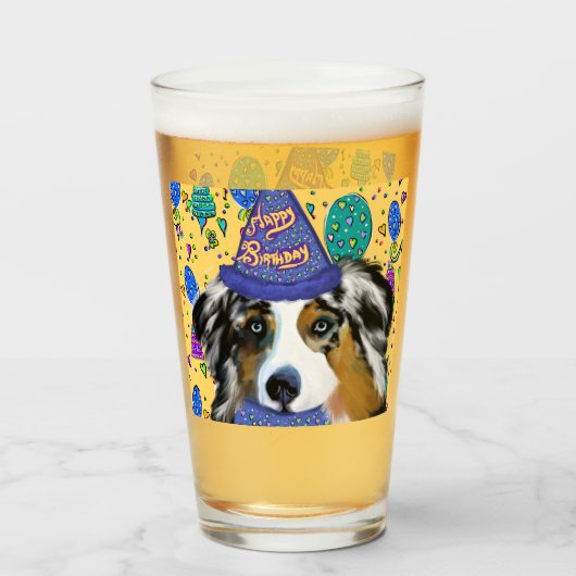 AUSTRALIAN SHEPHERD GLAS (Vorne (Gefüllt))