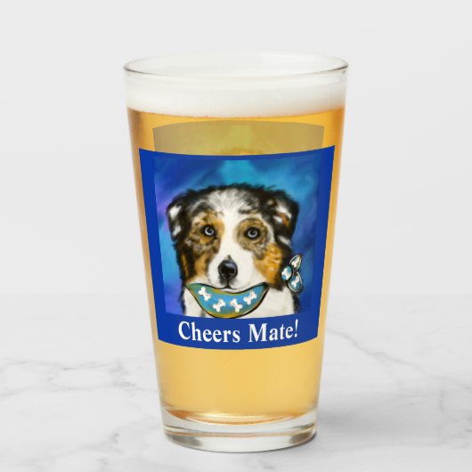 AUSTRALIAN SHEPHERD GLAS (Vorne (Gefüllt))