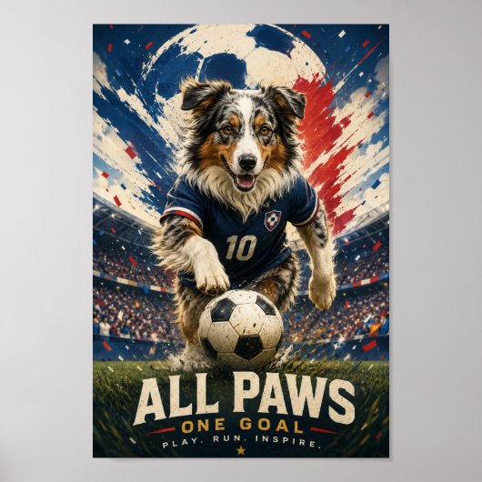 Australian Shepherd Goal Chaser Poster (Vorne)