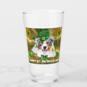 Australian Shepherd Gold Frohen St. Patricks Tag Glas