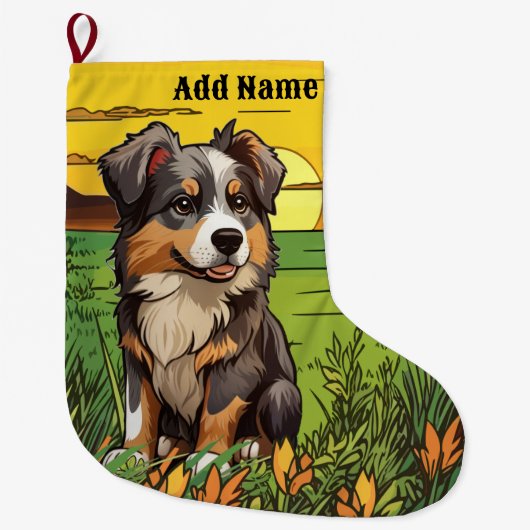Australian Shepherd Großer Weihnachtsstrumpf (Vorderseite)