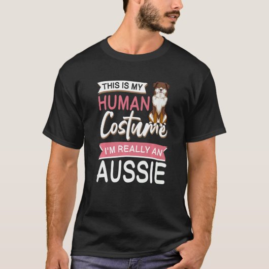 Australian Shepherd Halloween Dog Aussie T-Shirt (Vorderseite)