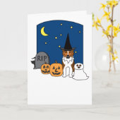 Australian Shepherd Halloween Karte (Gelbe Blume)
