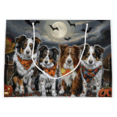 Australian Shepherd Halloween Spooky Große Geschenktüte (Vorderseite)