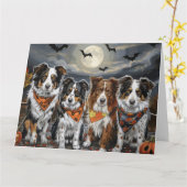 Australian Shepherd Halloween Spooky Karte (Gelbe Blume)