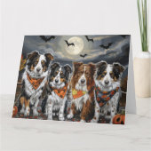 Australian Shepherd Halloween Spooky Karte (Vorderseite)