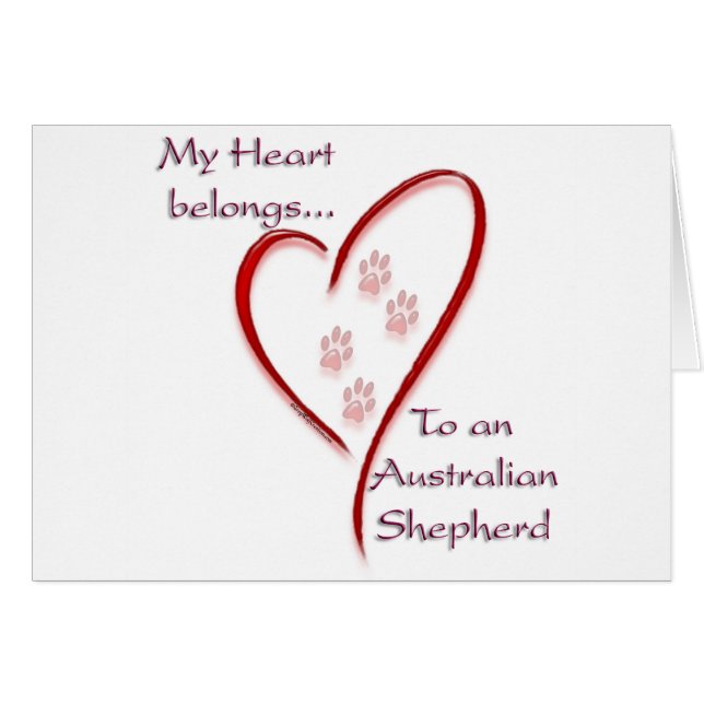 Australian Shepherd Heart Belongs (Vorderseite (Horizontal))