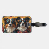 Australian Shepherd Heart Rose Valentinstag Gepäckanhänger (Rückseite horizontal)