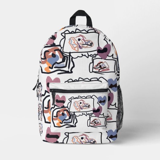 Australian Shepherd hearts  Bedruckter Rucksack (Vorderseite)