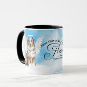 Australian Shepherd Heaven Personalized Memorial Tasse (Vorderseite Links)