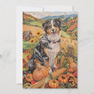 Australian Shepherd Herbsternte Thanksgiving Feiertagskarte