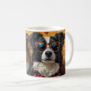 Australian Shepherd Herz Rosen Valentinstag Kaffeetasse
