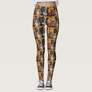 Australian Shepherd Herz Rosen Valentinstag Leggings
