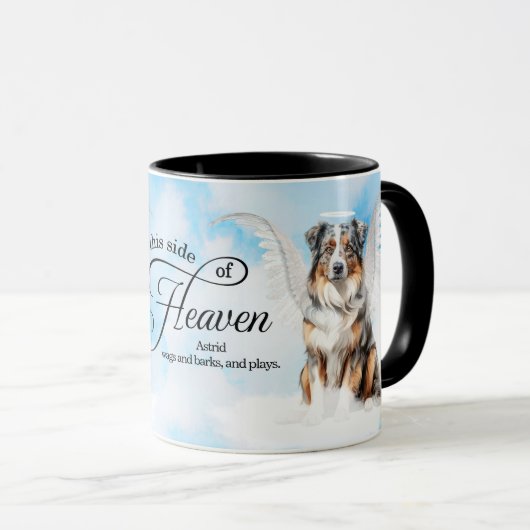 Australian Shepherd Himmel Personalisierte Erinner Tasse (VorderseiteRechts)