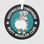 Australian Shepherd Hintern Wiggler Club (Blue Mer Ornament (Rückseite)