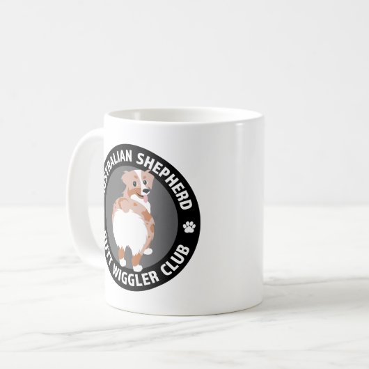 Australian Shepherd Hintern Wigglers Club - Red Me Kaffeetasse (Vorderseite Links)