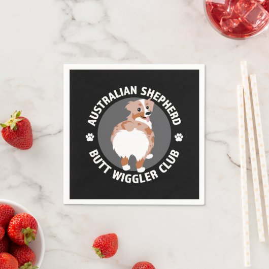 Australian Shepherd Hintern Wigglers Club - Red Me Serviette (Beispiel)