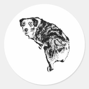 Australian Shepherd Hund Aufkleber – Ink Art Stil