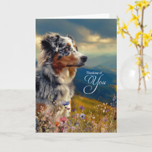 Australian Shepherd Hund Berge In Gedanken bei Dir Karte