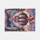 Australian Shepherd Hund Valentinstag Fleecedecke (Vorderseite (Horizontal))