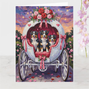 Australian Shepherd Hund Valentinstag  Karte