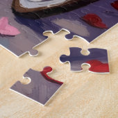 Australian Shepherd Hund Valentinstag Puzzle (Seite)