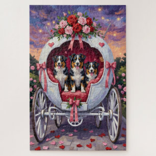 Australian Shepherd Hund Valentinstag Puzzle