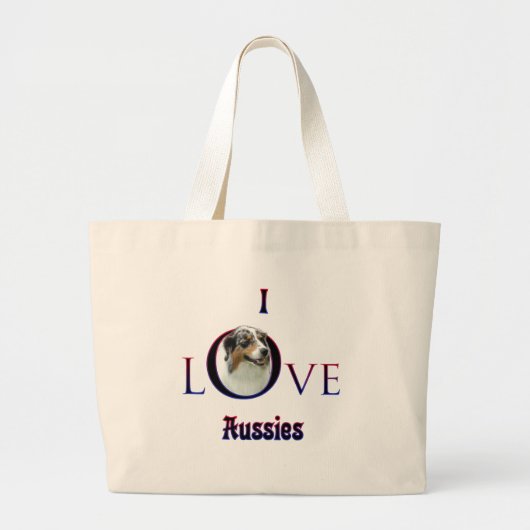 Australian Shepherd I Liebe Jumbo Stoffbeutel (Vorne)