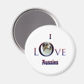Australian Shepherd I Liebe Magnet (Vorderseite/Rückseite)